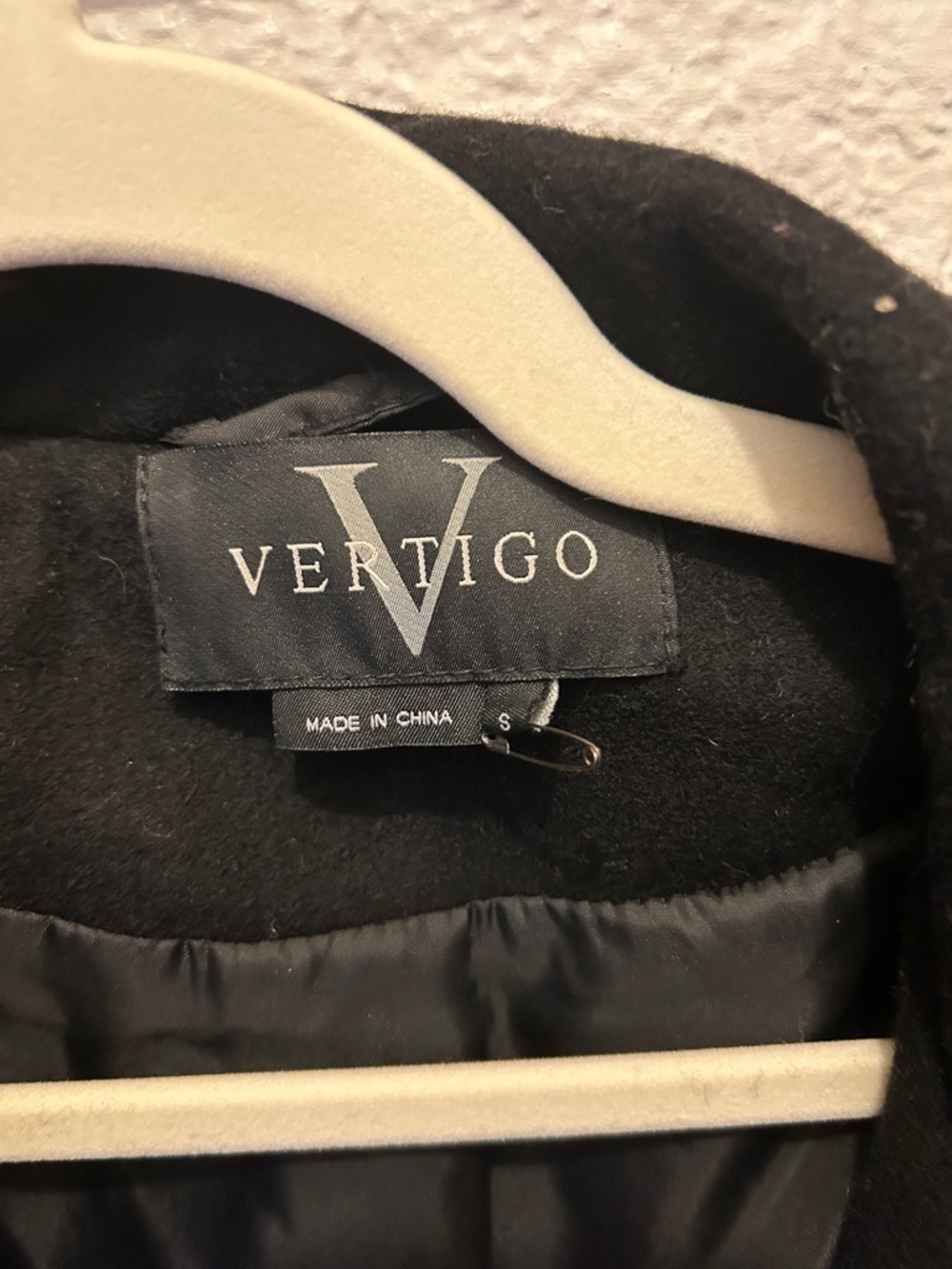 Vertigo Paris Black Military-Style Wool Blend Pea Coat - Picture 2 of 6